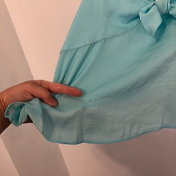 NEW NWT BP NORDSTROM Plus Size Bow Detail Tank Top Aqua Turquoise Blue Cami 1X - Picture 9 of 12